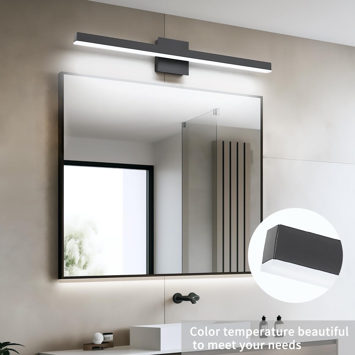 Modern Bathroom Vanity Light Fixtures 22W Dimmable 5CCT LED Vanity Light Bar Over