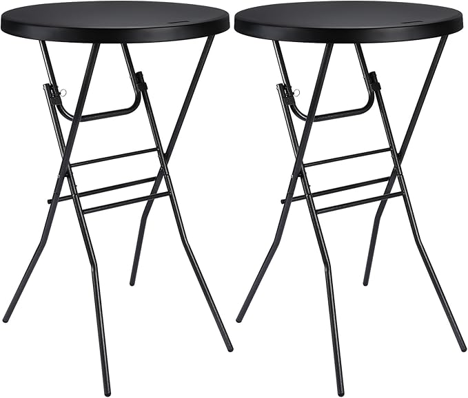 EventMax 28" Folding Cocktail Table – Bar Height Party Table