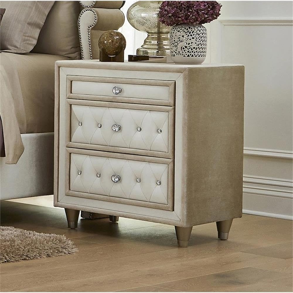 Antonella Modern Classic Wood 3-Drawer Bedroom Nightstand