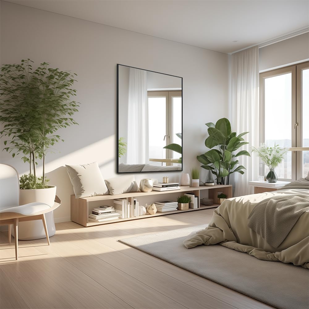 Black Mirror26 x37.5 Rectangle Bathroom Mirror, Wall Mounted Mirror