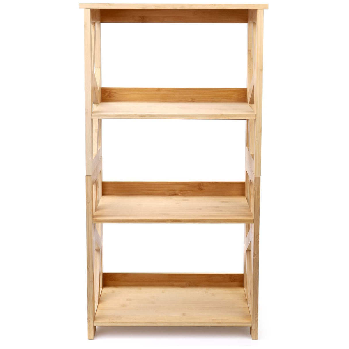 Bookcase, 3-Tier Open Shelf Bookcase, Small Bamboo Bookshelf, Bamboo Natural Shelving, Book Organizer Storage Open Shelf Rack, Display Shelves for Bedroom, Living Room, Office, Bathroom