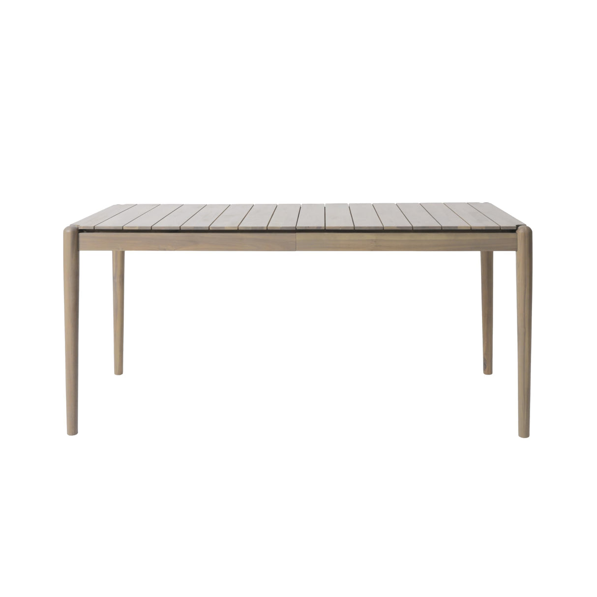 Siaz Dining Table, Rectangular 68 Inch, Slat Panel Design, Light Brown Wood