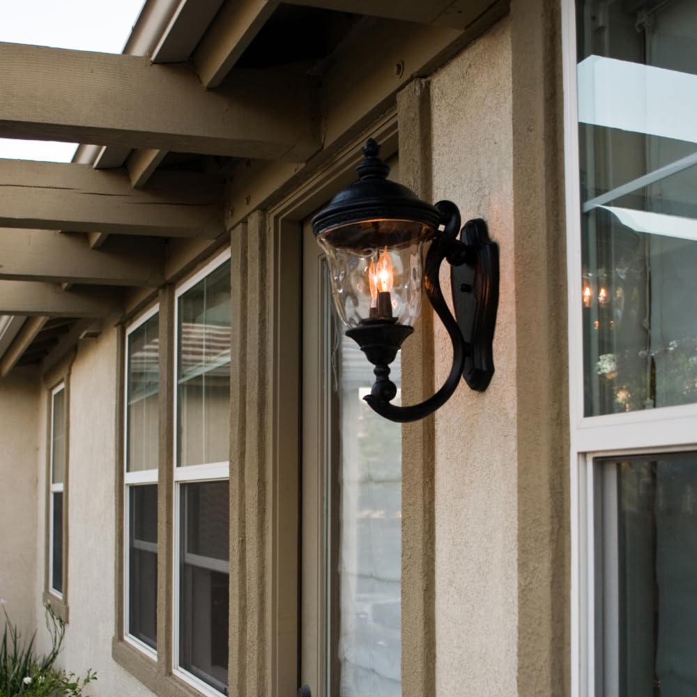 Carriage House DC-3 Light Outdoor Wall Lantern in Early American style-14 Inches