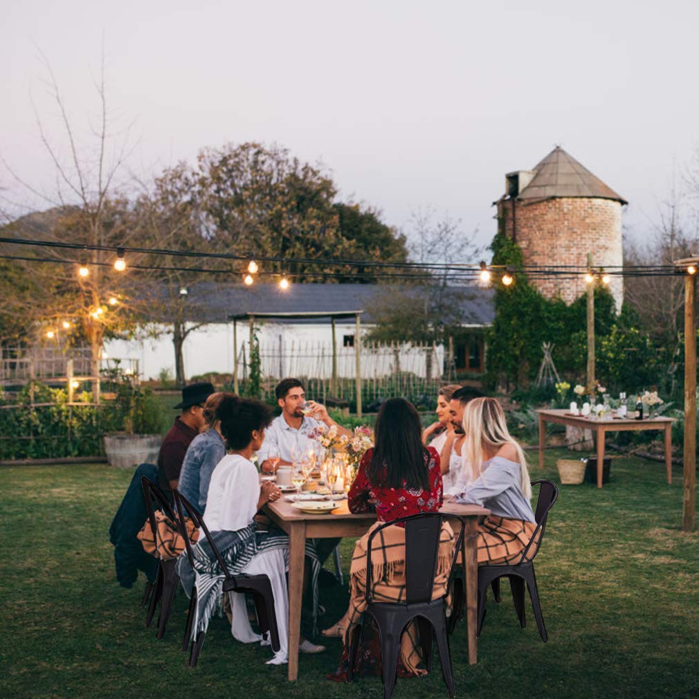 Metal Dining Chairs Set of 2 Patio Chair Indoor Outdoor Chairs Kitchen Metal Chairs