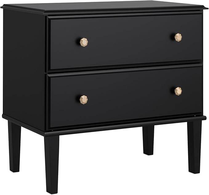 Nightstand Bedside Table, Black Nightstand