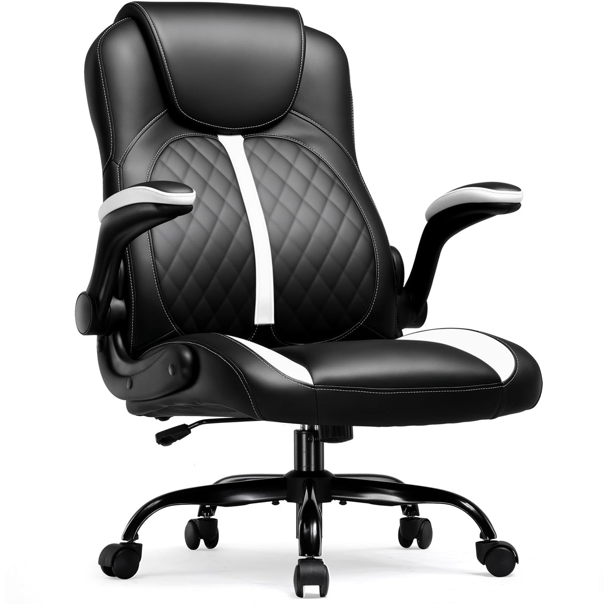 Ergonomic Office Chair with Lumbar Support - White Executive Desk Chair