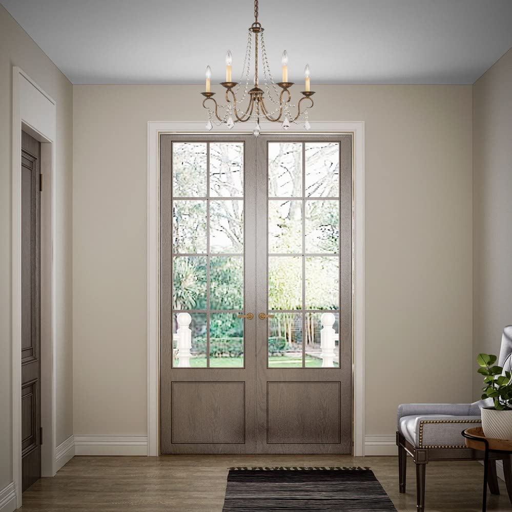 Lighting 6515-48 Pennington 5 Light Chandelier, Antique Gold Leaf