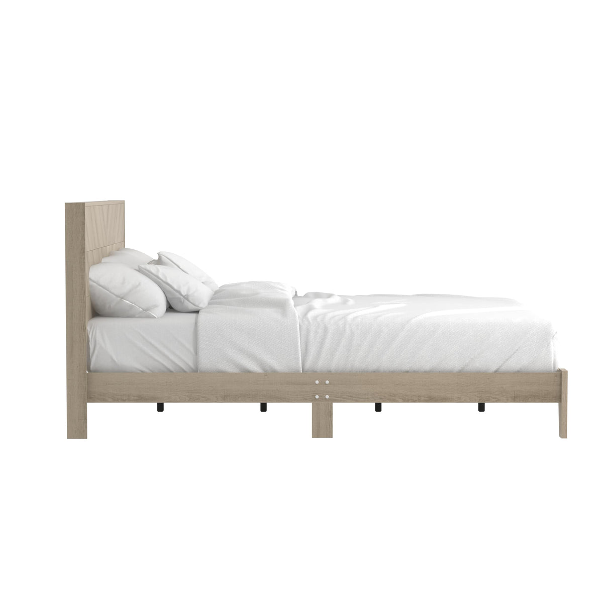 Weiss Wood Platform Queen Bed Frame with Headboard