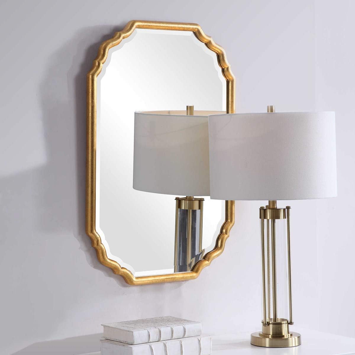 Moss + Fig Dorado Metallic Gold Leaf Mirror | Oval Wall Mirror Finished in Metallic