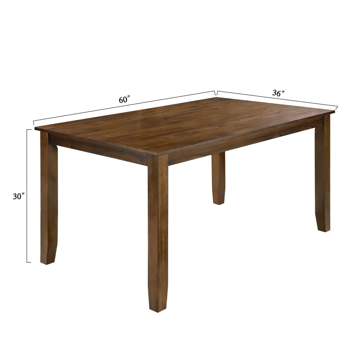 6, Rubber Wood Dining Table with 6 Cushioned Chairs Rustic Kitchen Table, 60" L x 36" W