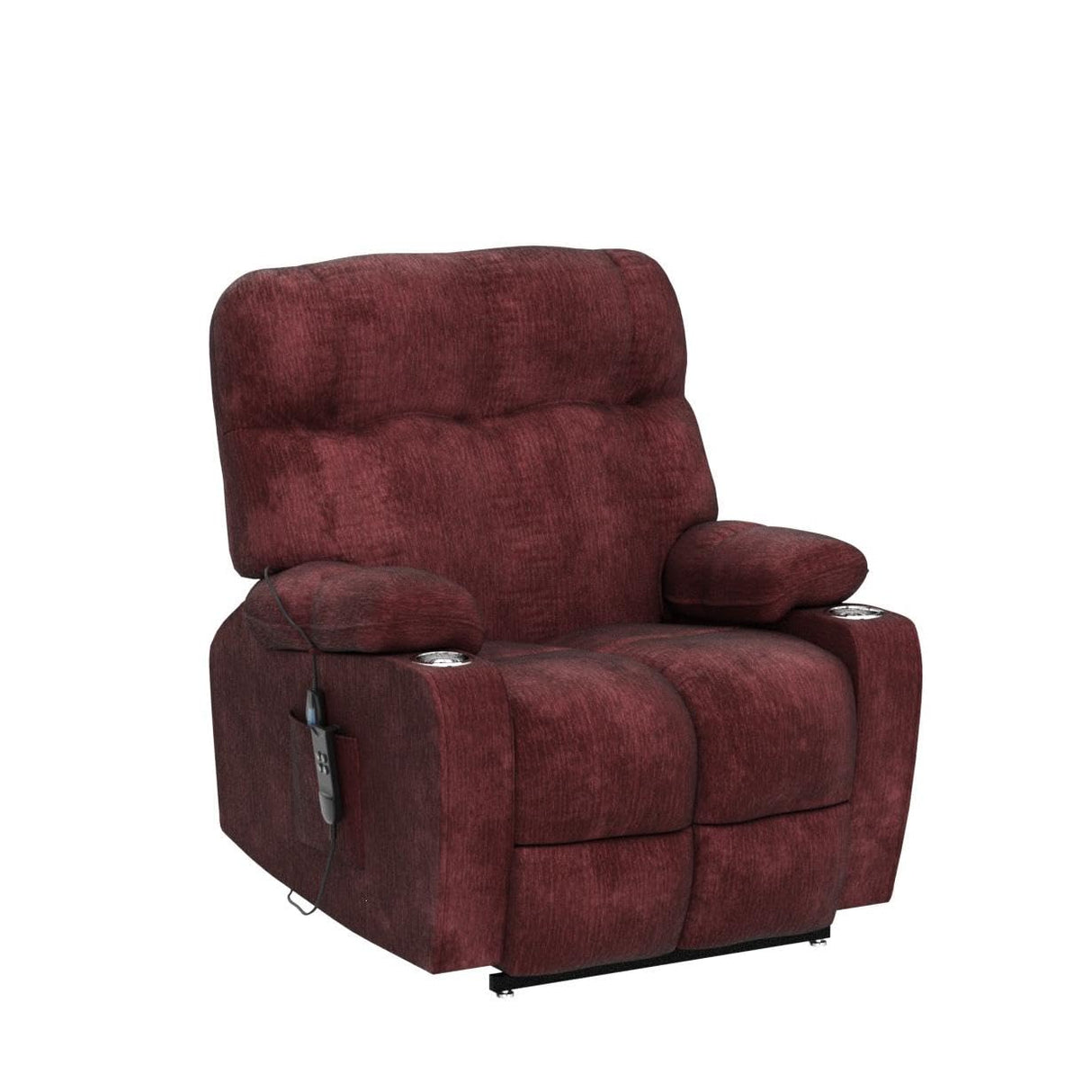 Plococo 180 Degree Flat Sleeping Electric Dual OKIN Motor Lift Recliner Chair with Vabriation Heating for Elderly, Infinite Position Soft Fabric Power Recliner Sofa Chair for Living Room Red