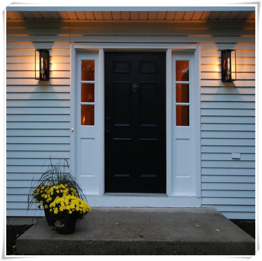 Outdoor Wall Lanterns Set of Two, Solid Brass Waterproof Exterior Light Fixtures