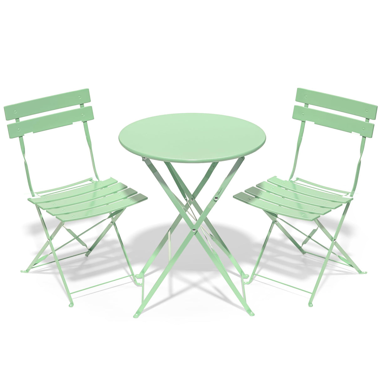 3 Piece Bistro Set, Folding Patio Furniture Set, Outdoor Table and Chairs Set for Patio