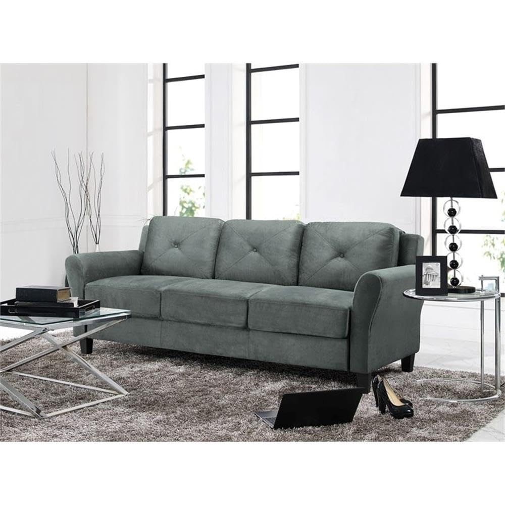 Upholstery Living Room Sofa in Dark Gray
