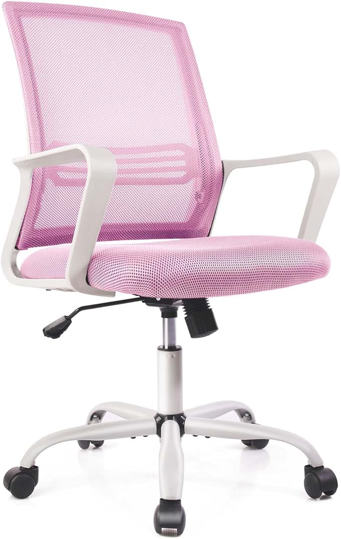 Pink Office Chair Ergonomic Desk Chair Mesh Home Office Desk Chairs Computer