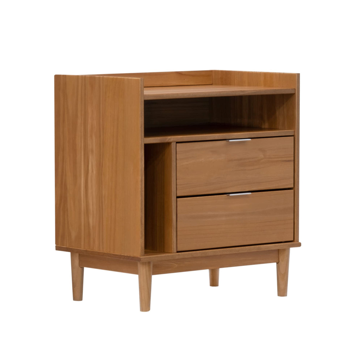 Blythe Mid-Century Modern Tray-Top Storage Nightstand