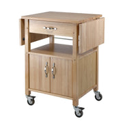Wood Drop-Leaf Kitchen Cart