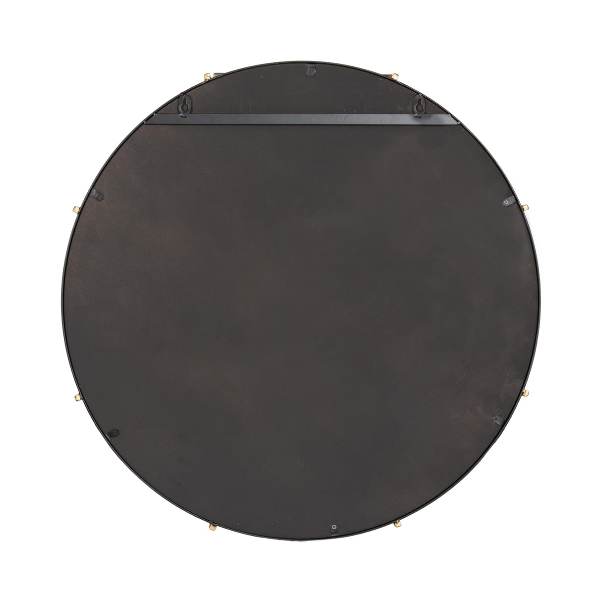 Venturi Modern Round Metal Wall Mirror - 27 Inch Black & Gold