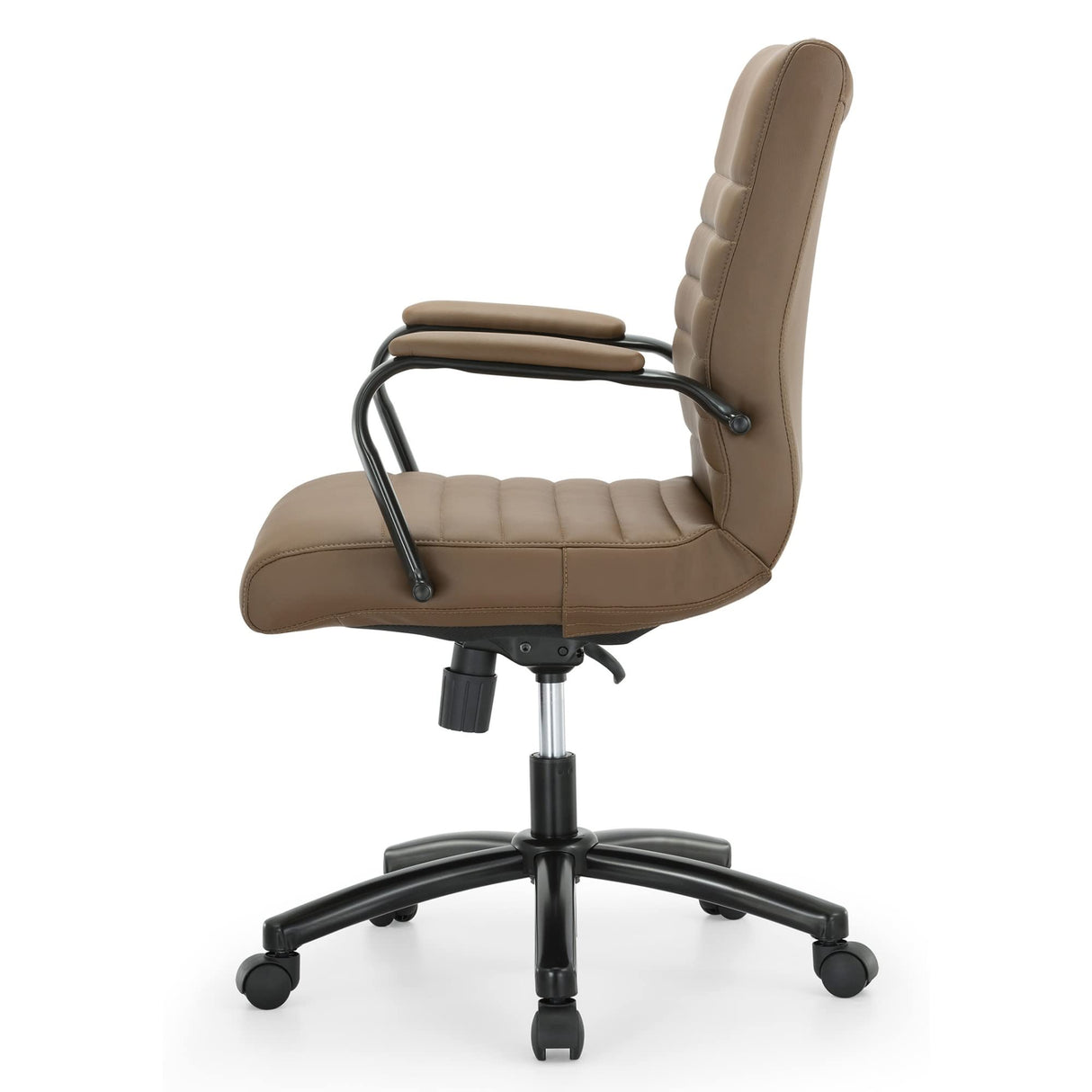 Modern Comfort Winsley Bonded Leather Mid-Back Manager Office Chair, Brown/Black