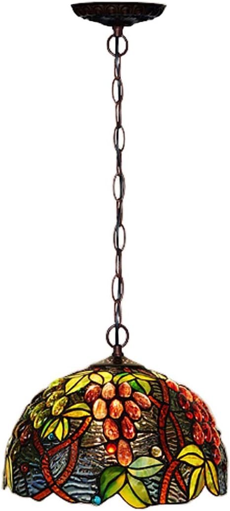 Tiffany Pendant Light Grape Art 20" E26 Stained Glass Pendant Lamp Creative Art Ceiling