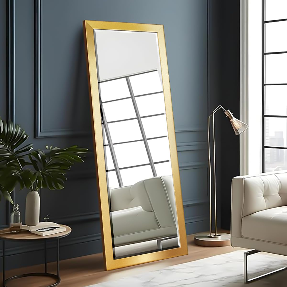 Gallery Full Length Mirror Shiny Gold Wood Frame