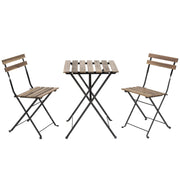 3 Pieces Bistro Set Outdoor Furniture Sets 2 Folding Chairs and Table Steel