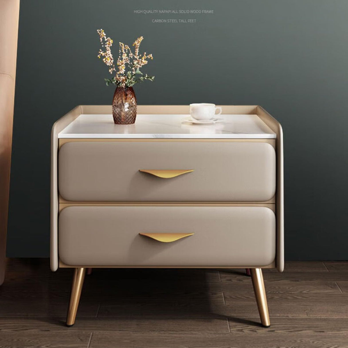 Bedside Cabinet Without Installation, Leather Bedside Cabinet