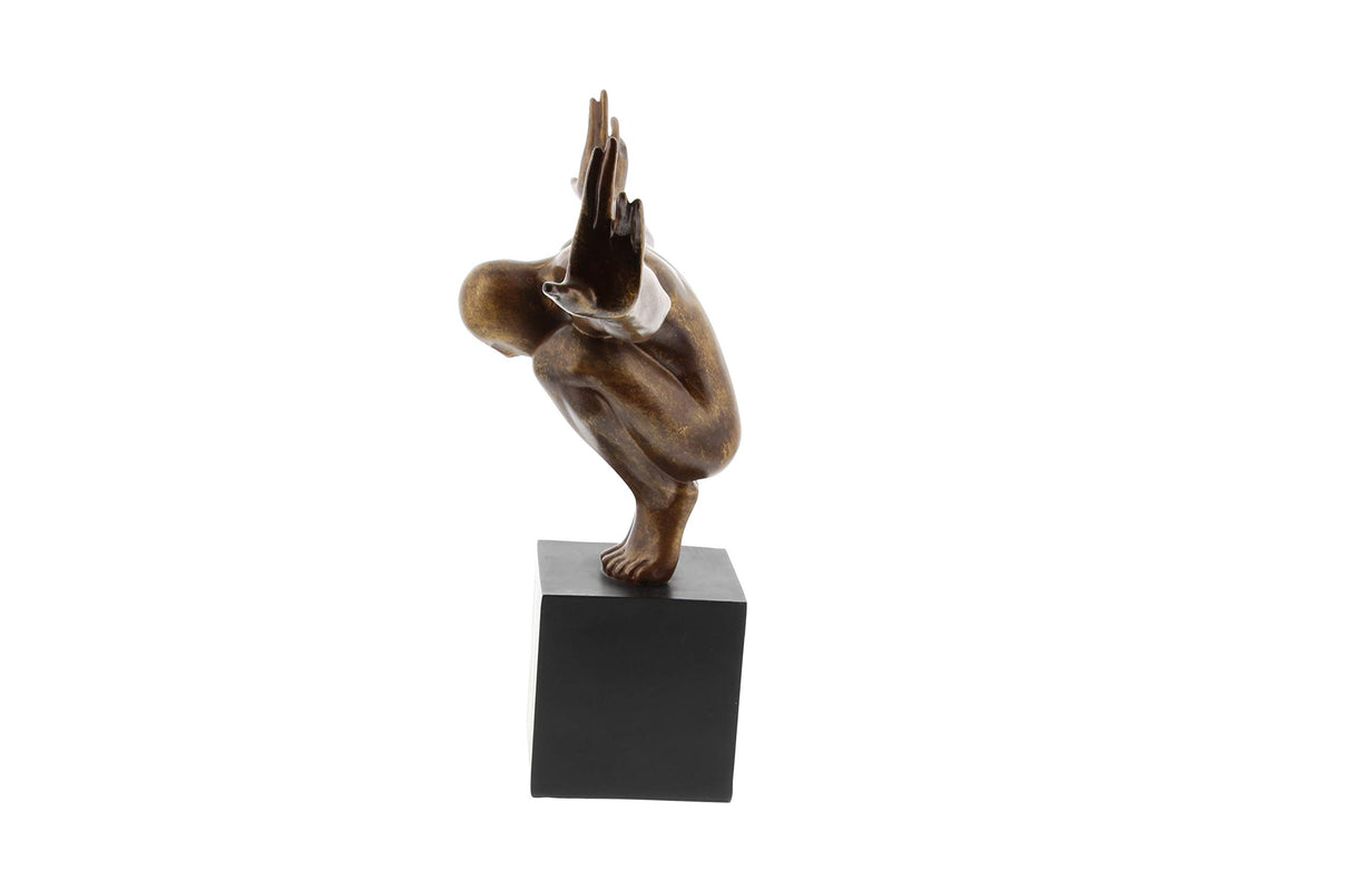 Polystone Diver Decorative Sculpture Home Decor Statue with Black Base