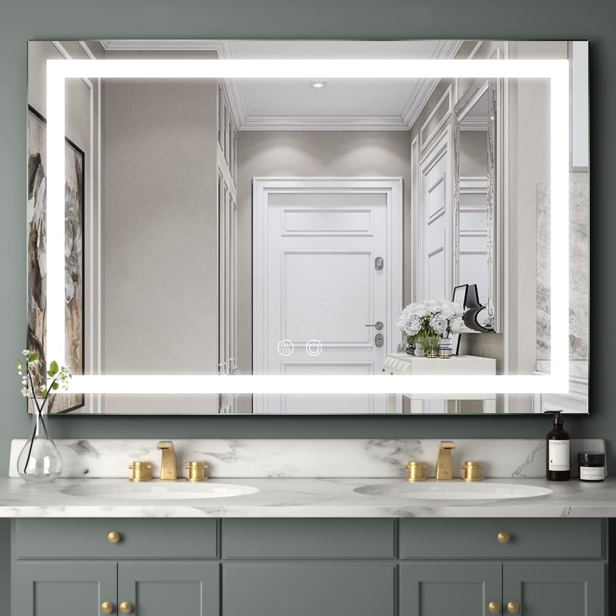LED Bathroom Mirror with Light,Lighted Vanity Mirror