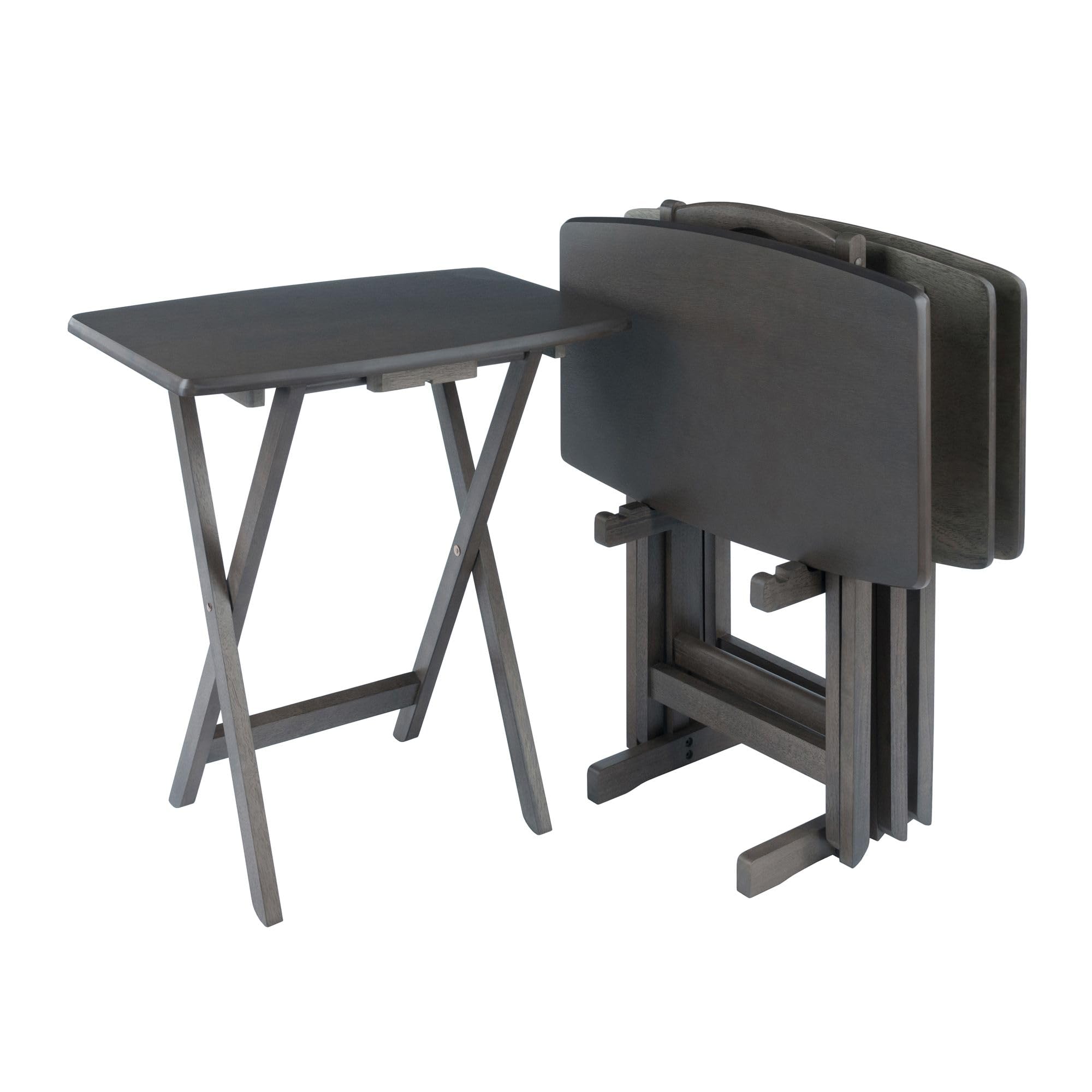 Dorian 5-Pc Folding Snack Table Set – Black