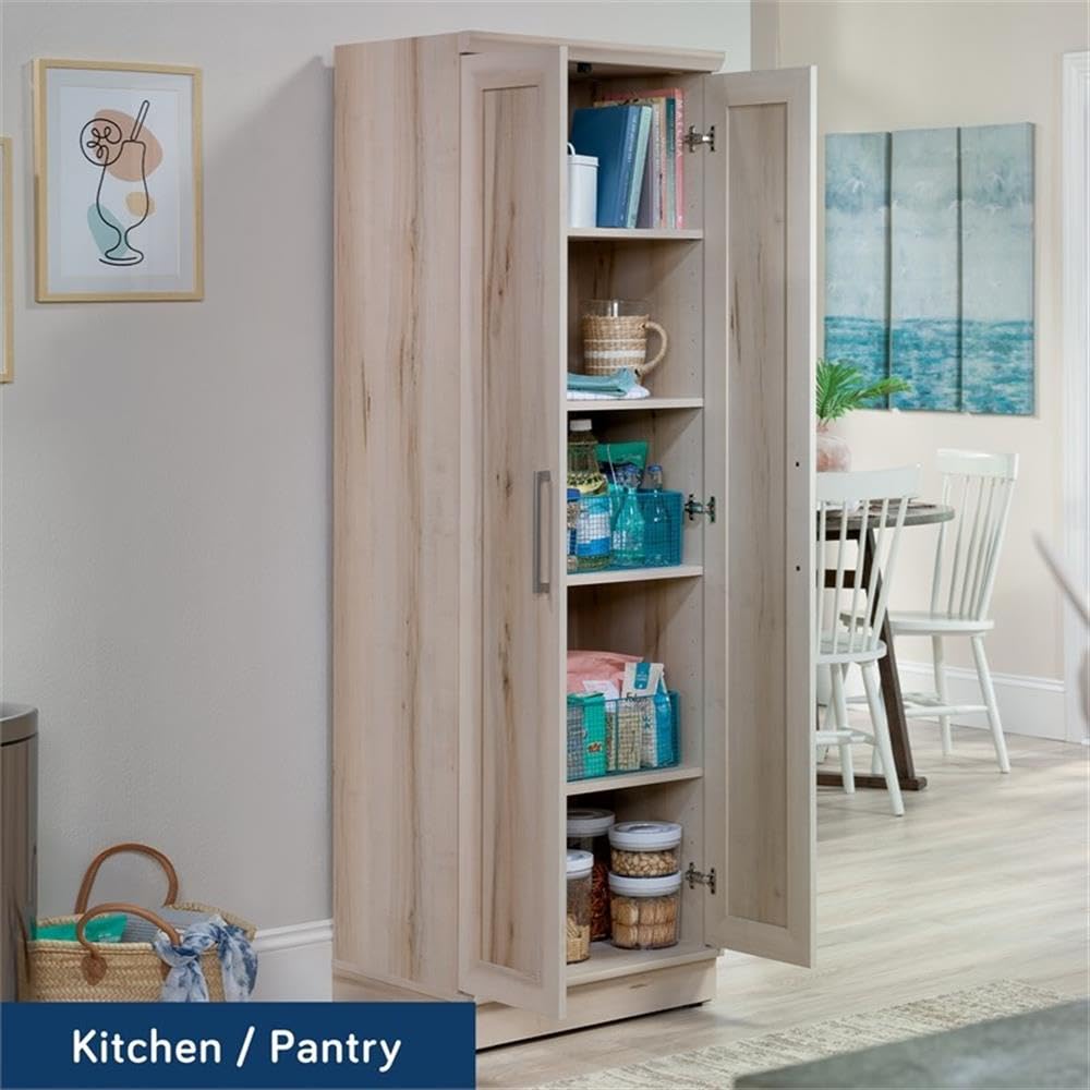 HomePlus Two Door Storage Cabinet/Pantry Cabinet, Pacific Maple Finish