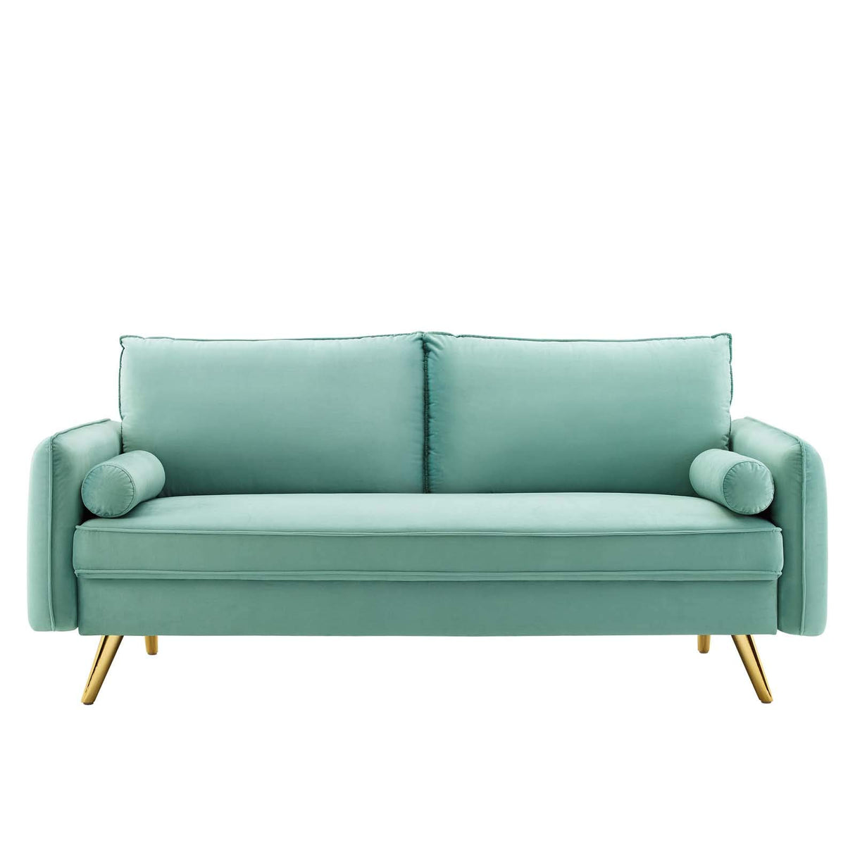 Revive Performance Velvet Sofa, Mint