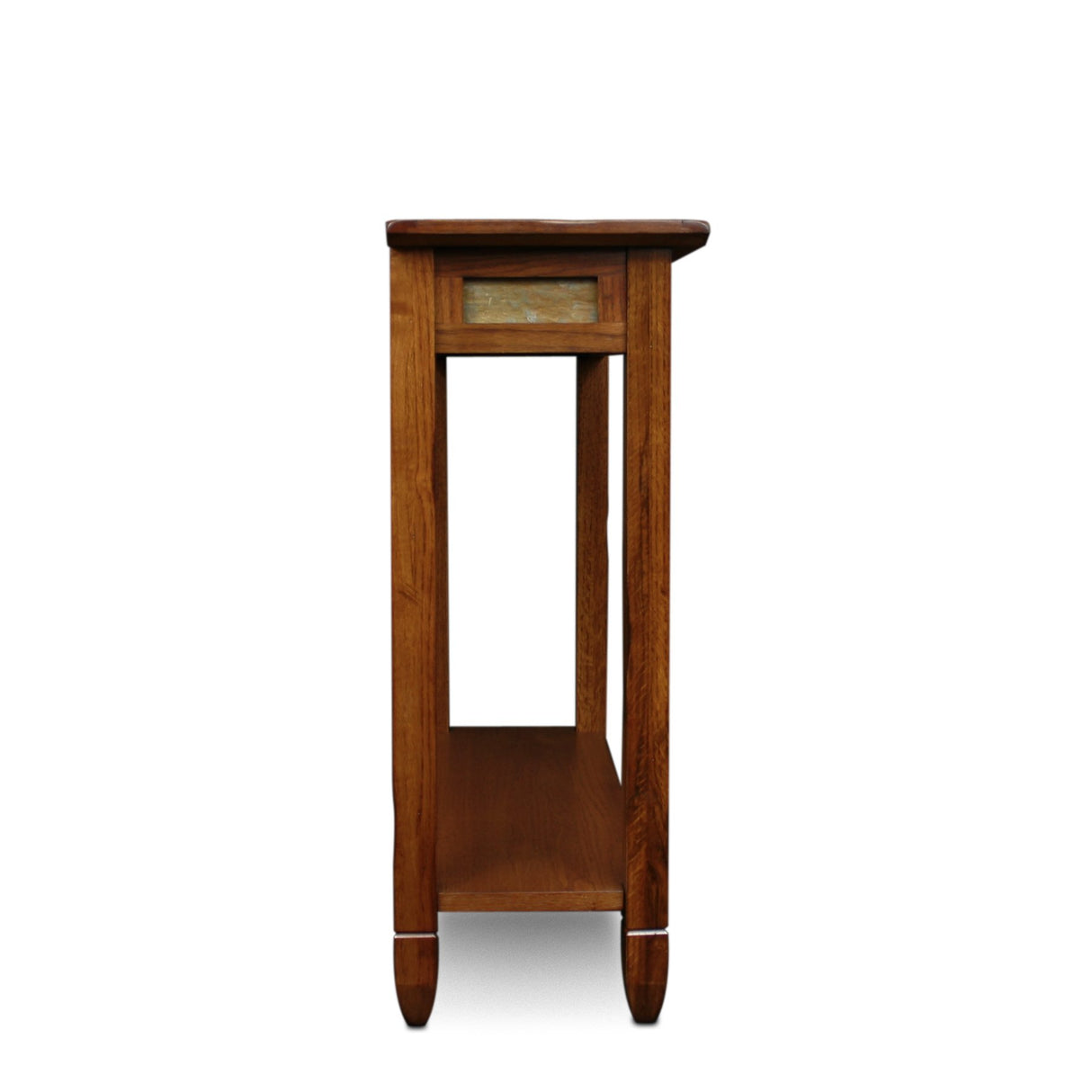 Home 10059 Rustic Slate Tile Hall Console Sofa Table with Shelf, Rustic Oak