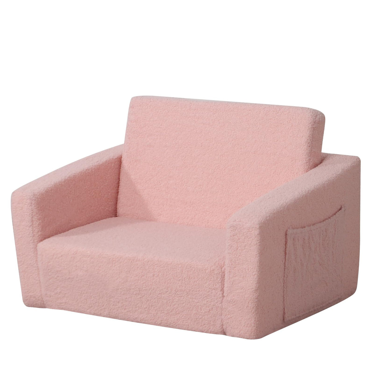 Out Foam Kid Sofa Chair,2 in 1 Convertible Sofa to Lounger for 3 Years Children,Teddy
