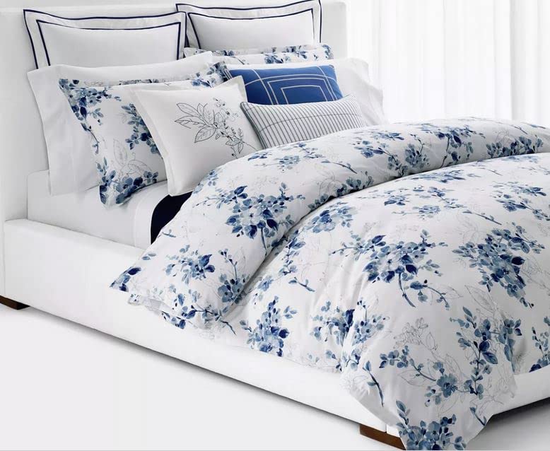 Sandra Blue Floral Full Queen 3 pc Comforter Set Shams (Queen)