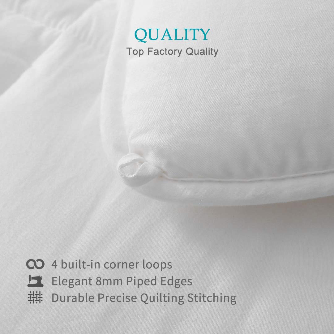 100% Cotton Cover Down Alternative Comforter Queen - All Season Ultra-Soft Skin