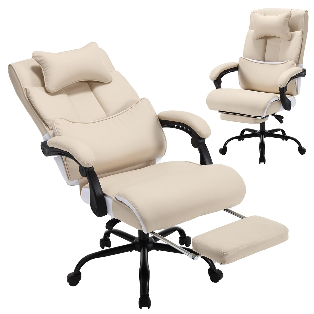 Office Chair with Foot Rest, High Back Ergonomic Reclining Executive Office Desk Chair