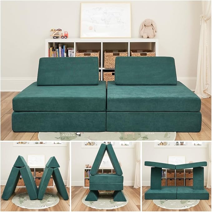 Play Couch, Endless Configurations, Great for Forts and Imaginative Play (Blush Pink)