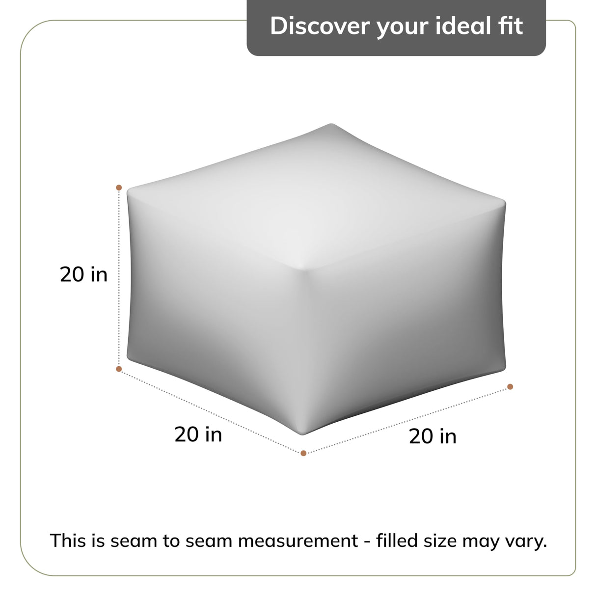 Anji Mountain Square Pouf , 20" x 20" x 20", Blue and Gray