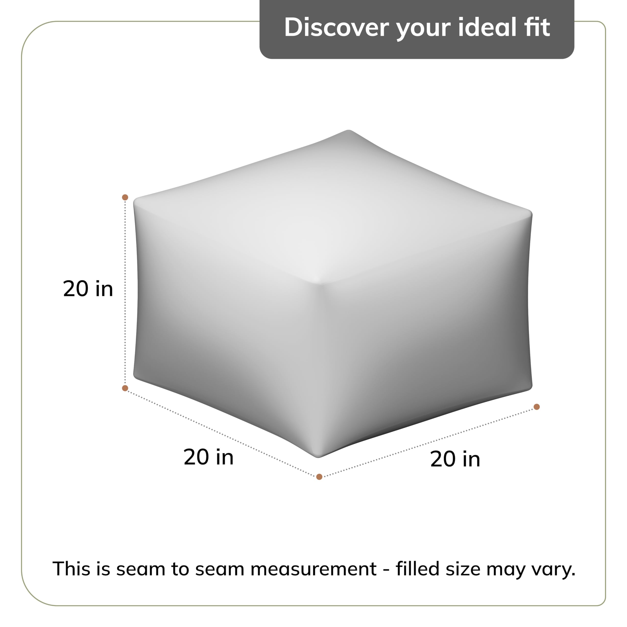 Anji Mountain Square Pouf , 20" x 20" x 20", Blue and Gray