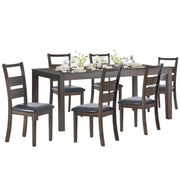 Wooden Dining Table Set, Mid Century Modern Rectangle Wooden Kitchen Table and PU