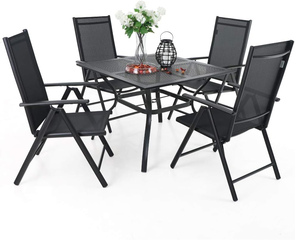 5 pcs Patio Dining Sets with 1.57" Umbrella Hole, Outdoor Dining Furniture Set
