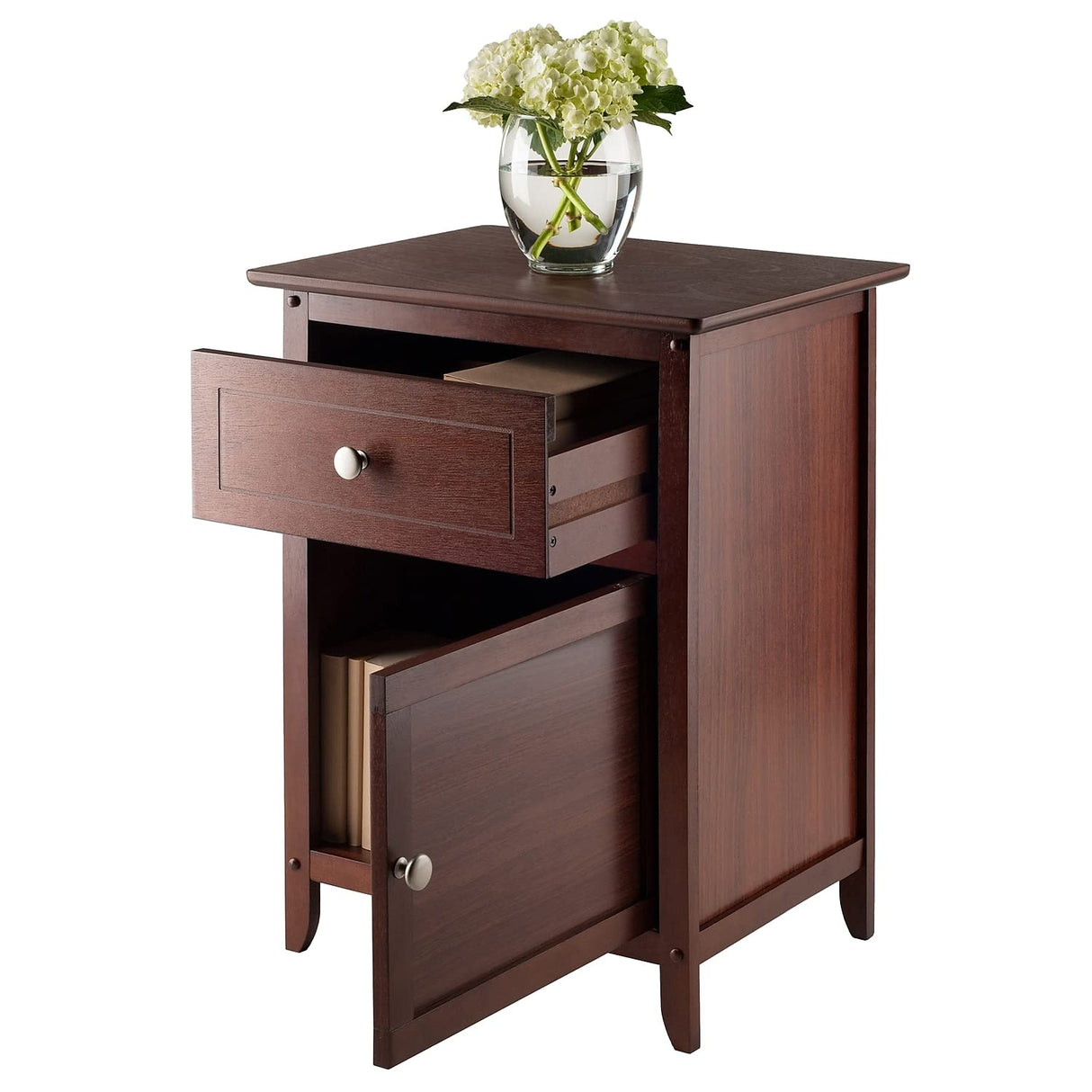 25 x 18.9 x 14.96-Inch Wood Night Stand/Accent Table, Brown (94215)