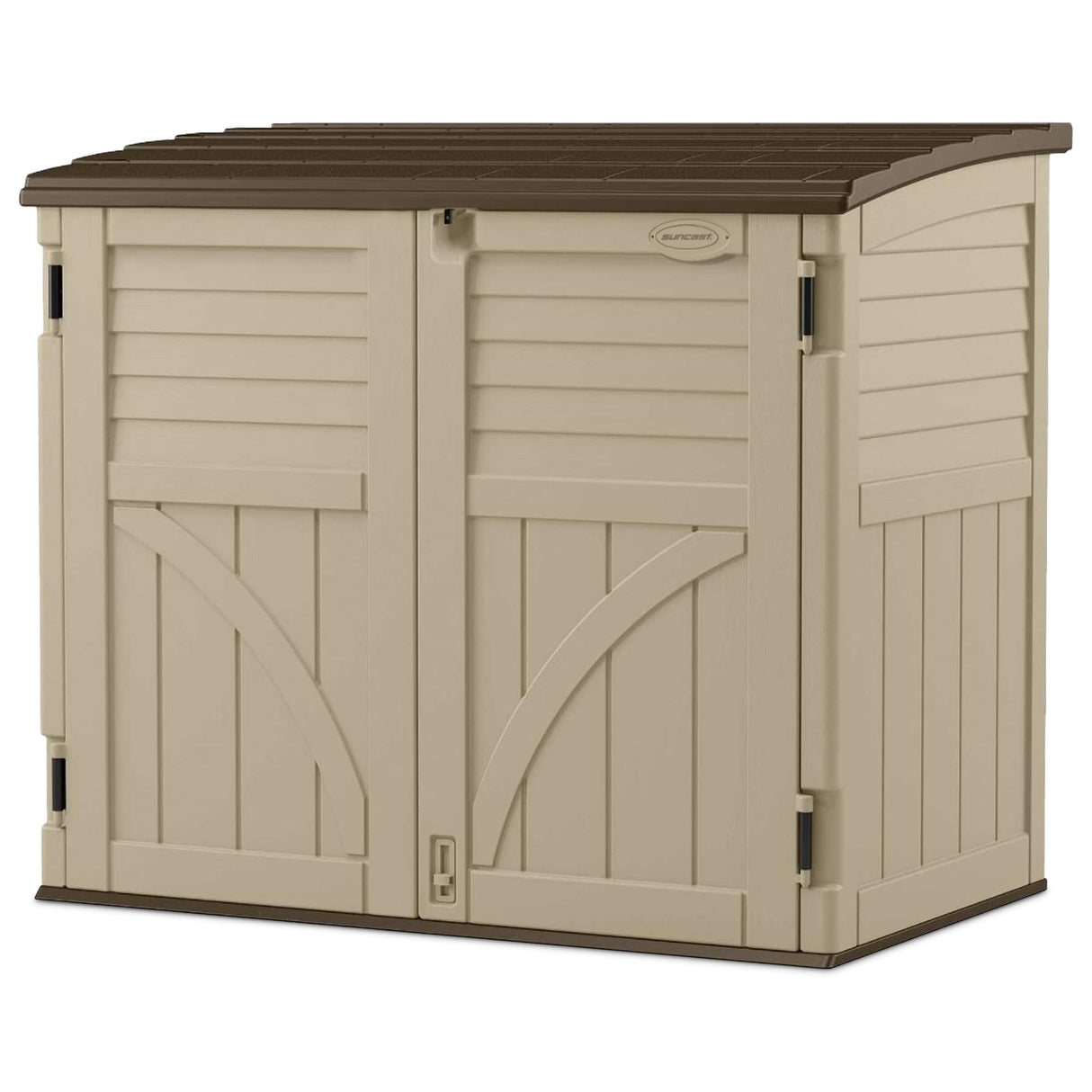34 Cu. Ft. Horizontal Shed for Outdoor Storage w/ Locking System, Sand/Slate