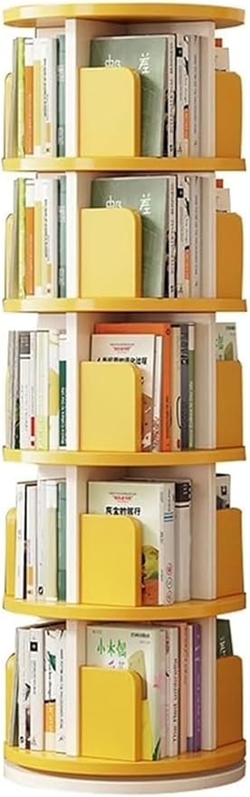 Rotating Bookshelf,Corner Bookshelf 360 Display Swivel Bookshelf Floor Standing Spinning Bookshelf