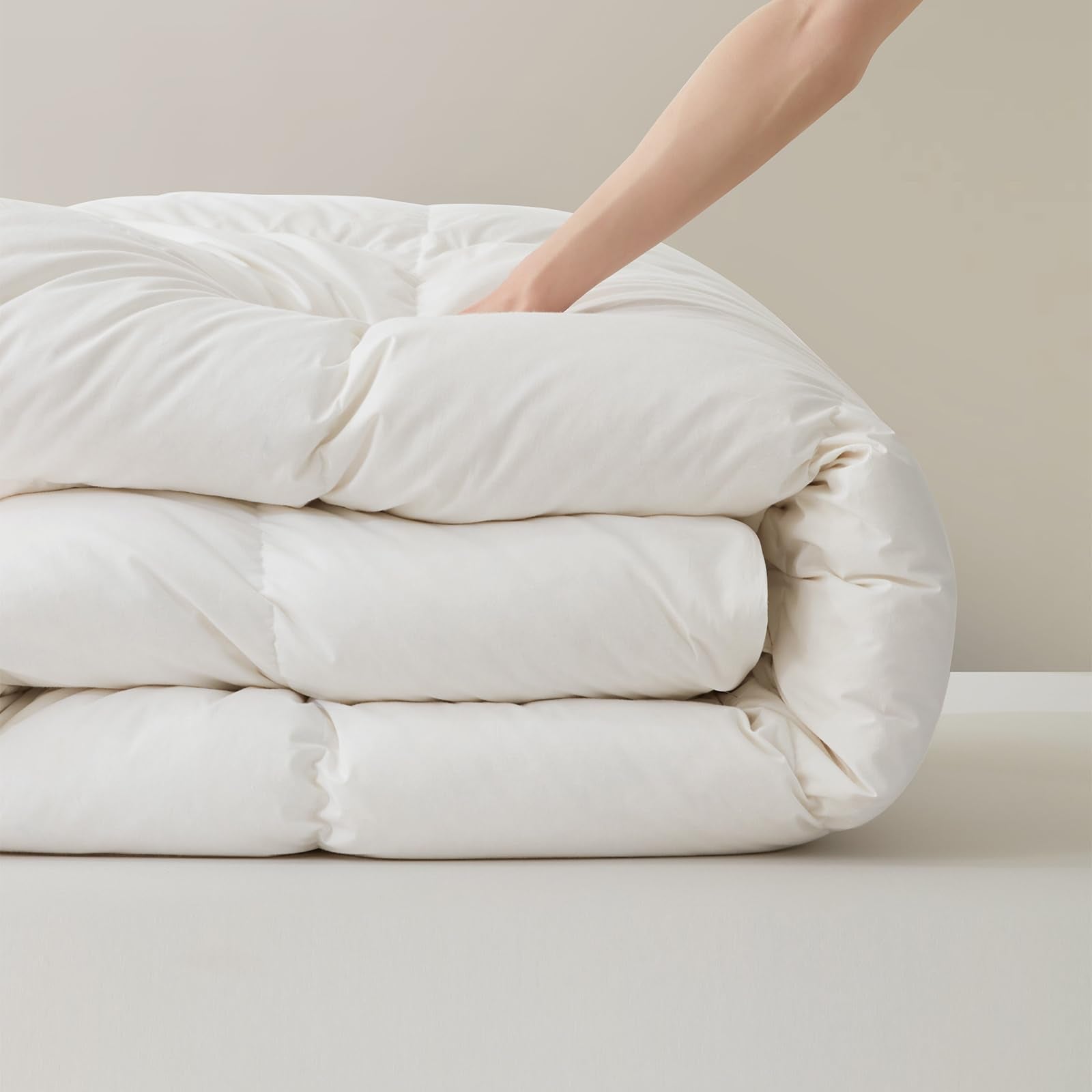 Feather Down Comforter Queen Size, All Season Duvet Insert with 8 Corner Tabs, 100%