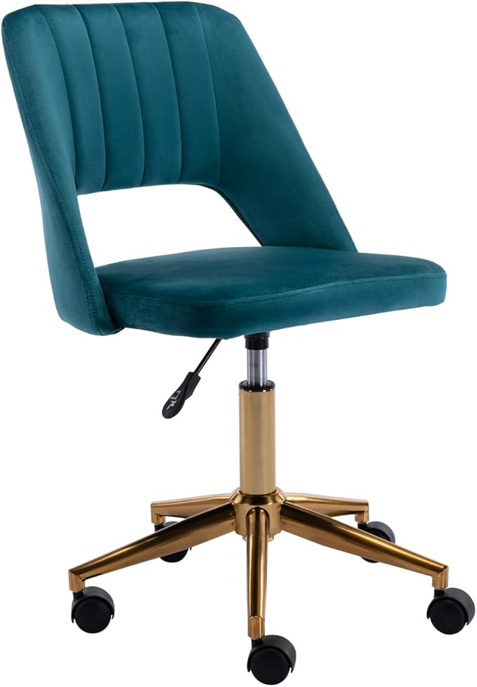 elvet Office Desk Chair with Wheels, Mid Back Modern Home Office Chair Small and Cute