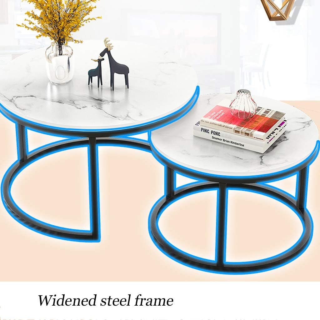 Simple Stackable Coffee Table,Living Room Round Nesting Tables