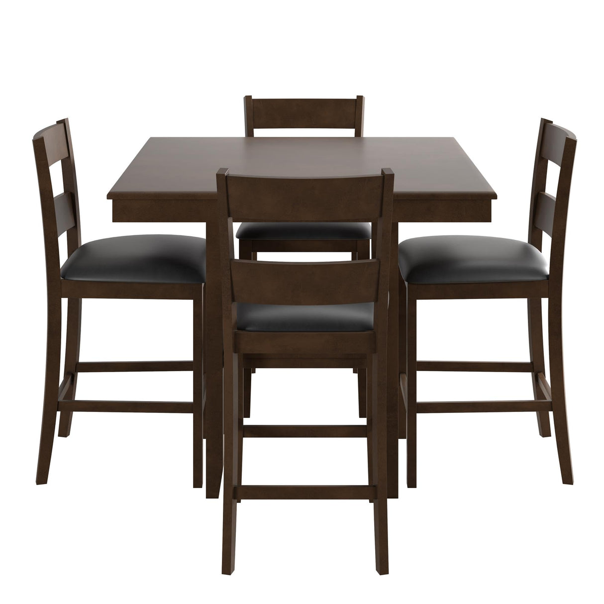 Counter Height Dining Table and Chairs Set, Espresso