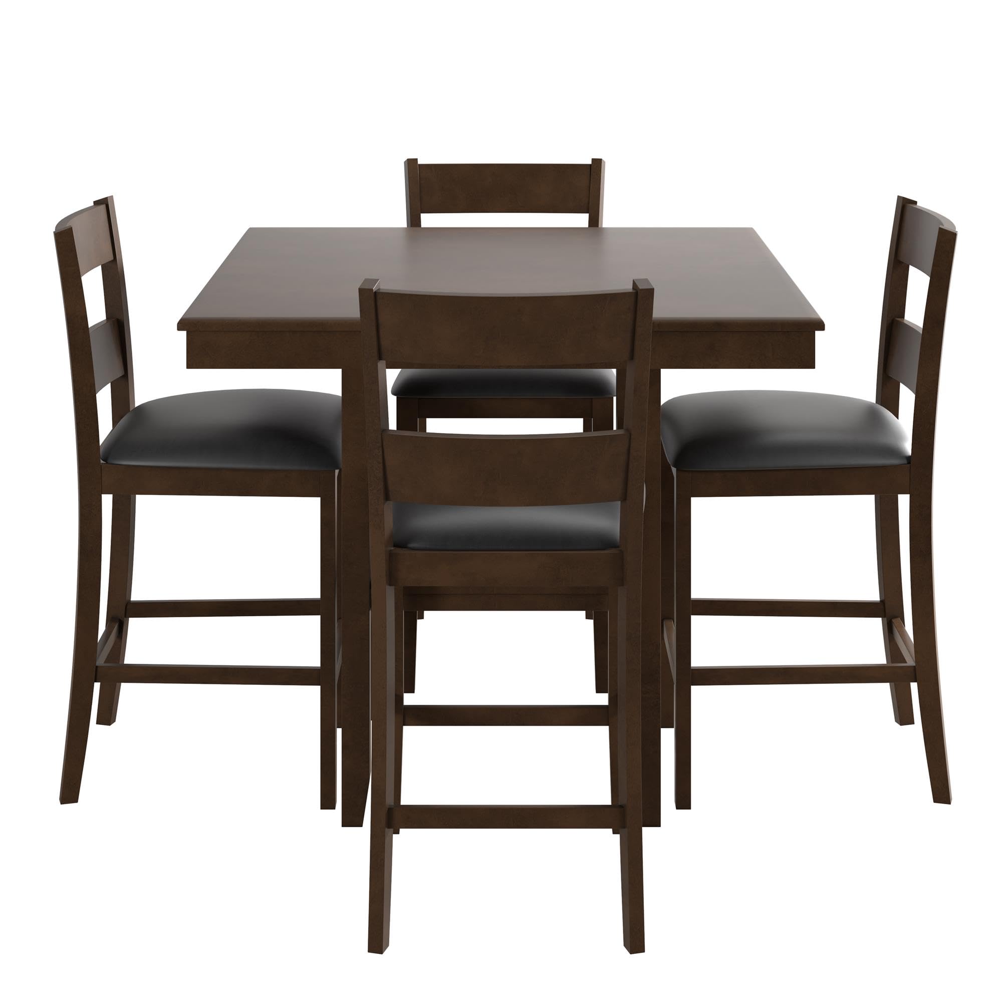 Counter Height Dining Table and Chairs Set, Espresso